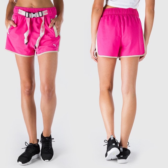Puma Pants - Hot Pink Gym Workout Boxing Shorts Elastic Tie Clip Sports Gear New NWT